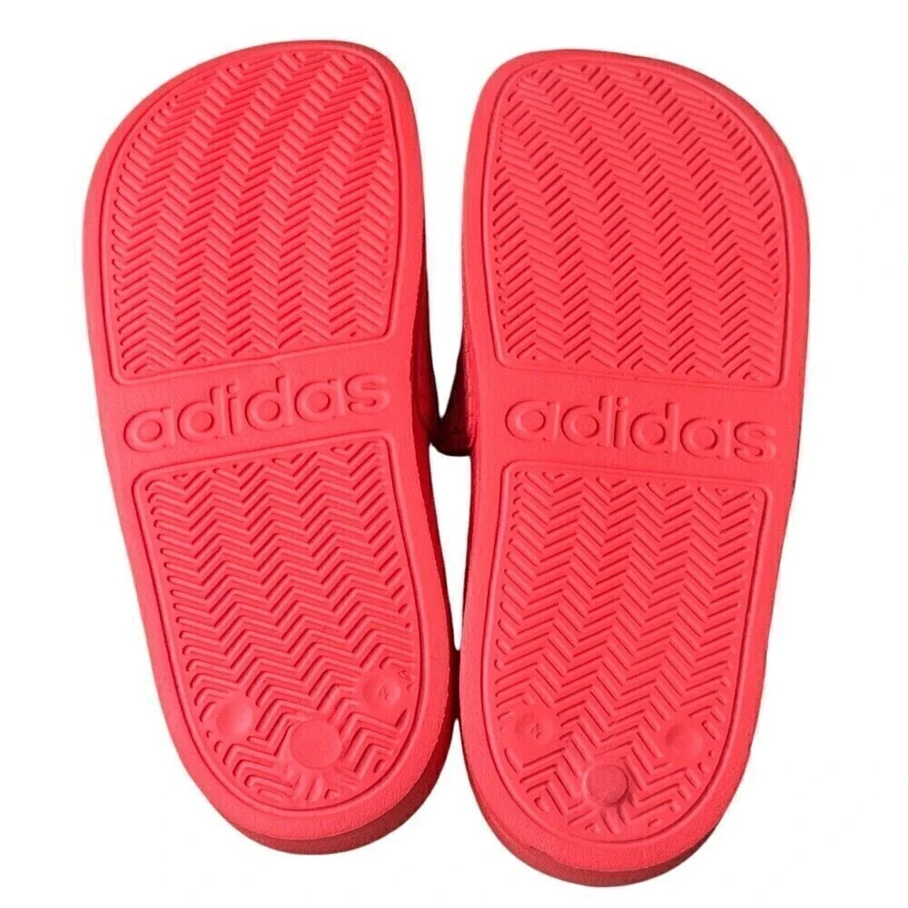 ADIDAS KIDS’ UNISEX ADILETTE SHOWER K SLIDES SIZE 4 Fluorescent Orange NEW
